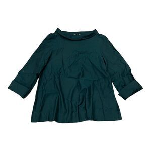COS Forest Green Rolled Collar Relaxed Fit Blouse 2
